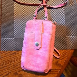 Small Crossbody Pink Wallet